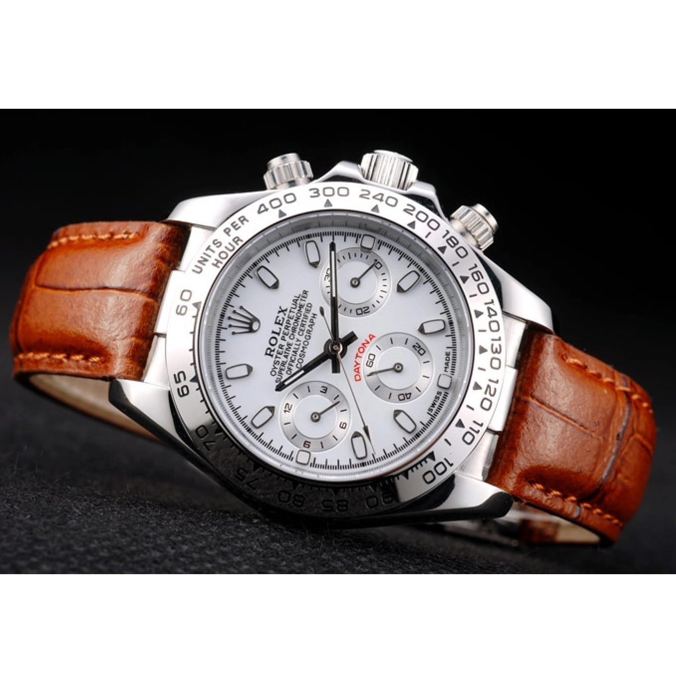 Good Copy Rolex Watches Case Dial Steel Leather Daytona Tachymeter Brown Lady White Rolex Strap Stainless 0713